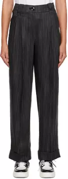 Черные полосатые брюки GANNI