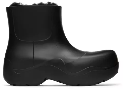 Черные полусапоги из овчины Bottega Veneta