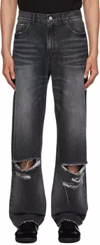 Черные потертые джинсы Recto
