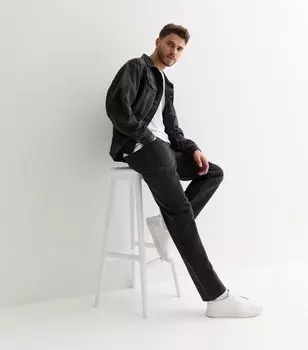 Черные потертые джинсы свободного кроя New Look, черный