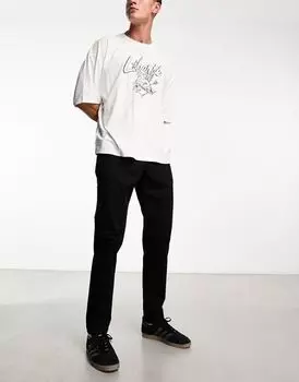 Черные повседневные брюки чиносы River Island