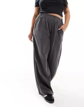 Черные практичные брюки без застежек ASOS DESIGN Curve