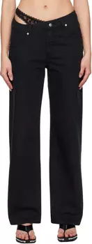 Черные предварительно стилизованные джинсы из денима Alexander Wang