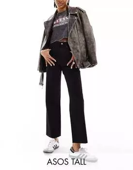 Черные простые джинсы ASOS DESIGN Tall укороченного прямого кроя