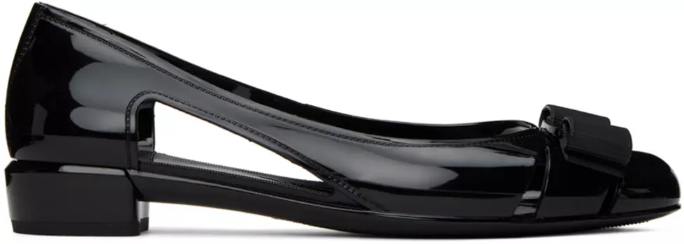 Черные прозрачные балетки Ferragamo