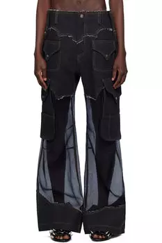 Черные прозрачные джинсовые брюки-карго Andersson Bell