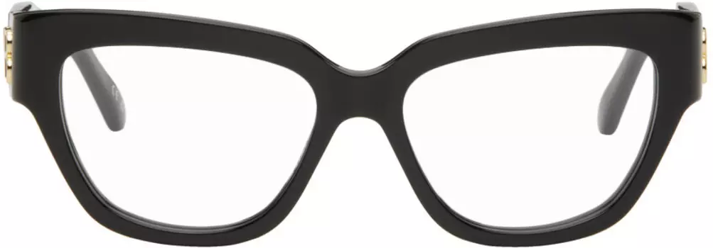 Черные прямоугольные очки Balenciaga, цвет Black