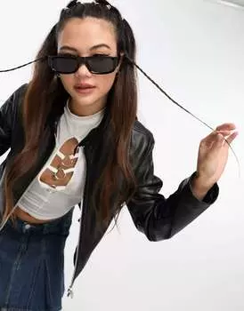 Черные прямоугольные солнцезащитные очки A.Kjaerbede Jean