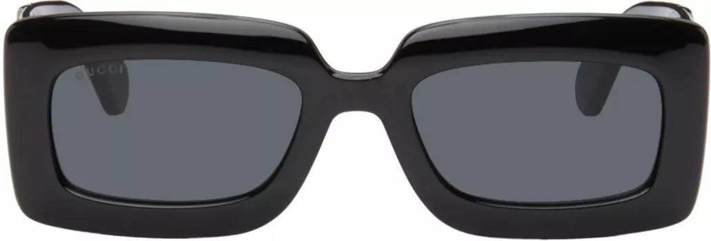 Черные прямоугольные солнцезащитные очки Gucci, цвет Black