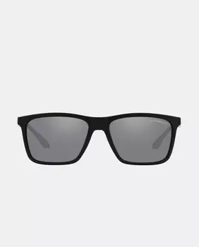 Черные прямоугольные солнцезащитные очки с зеркальными линзами Emporio Armani, черный