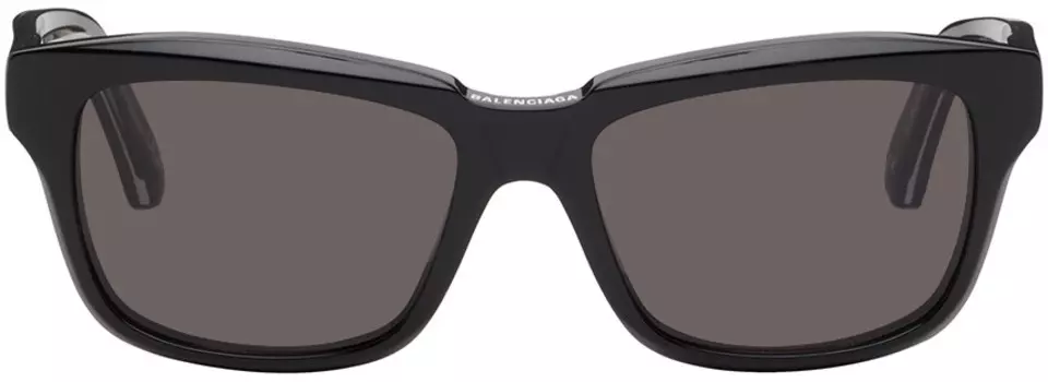 Черные прямоугольные солнцезащитные очки Weekend из ацетата Balenciaga