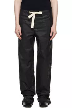 Черные прямые брюки-дождевики LEMAIRE
