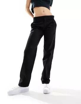 Черные прямые брюки Pull&Bear