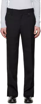 Черные прямые брюки с разрезом Wooyoungmi