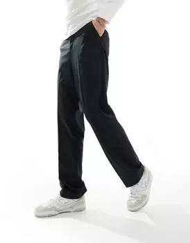 Черные прямые брюки с завышенной талией ASOS DESIGN