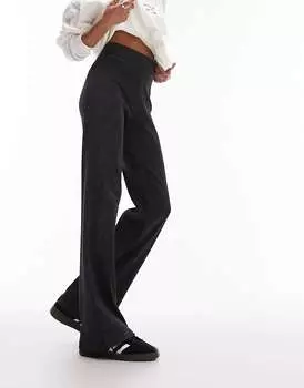 Черные прямые брюки Topshop