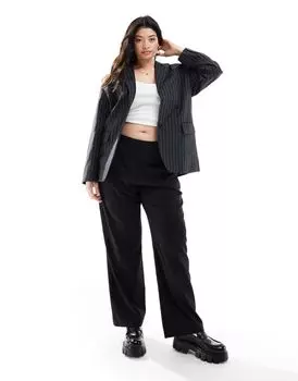 Черные прямые брюки узкого кроя ASOS DESIGN Curve