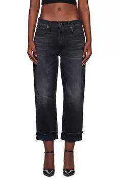 Черные прямые джинсы-бойфренды R13