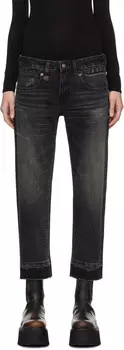 Черные прямые джинсы для мальчиков R13, цвет Hart black selvedge