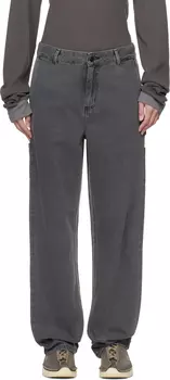 Черные прямые джинсы Pierce Pant Carhartt Work In Progress, Stone bleached black