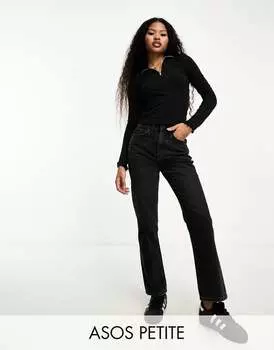 Черные прямые джинсы в стиле 90-х ASOS DESIGN Petite
