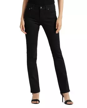 Черные прямые суперэластичные джинсы со средней посадкой Lauren Ralph Lauren, черный