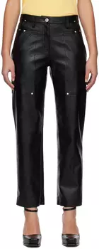Черные расклешенные брюки из искусственной кожи Stella McCartney