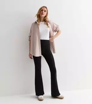 Черные расклешенные брюки из крепа с аквалангом New Look, черный