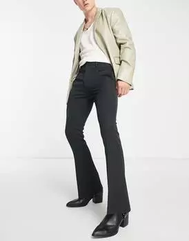 Черные расклешенные брюки скинни ASOS DESIGN