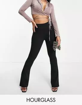 Черные расклешенные брюки скинни ASOS DESIGN Hourglass Hourglass