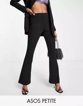 Черные расклешенные брюки скинни ASOS DESIGN Petite