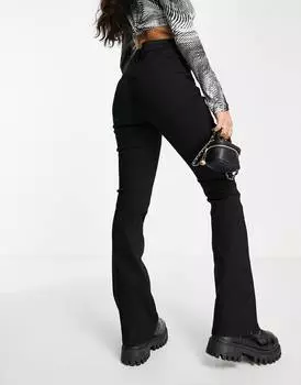 Черные расклешенные джинсы с завышенной талией ASOS DESIGN