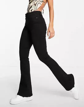 Черные расклешенные джинсы с завышенной талией Noisy May Sallie