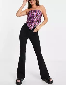 Черные расклешенные джинсы Topshop Jamie