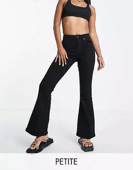 Черные расклешенные джинсы Topshop Petite Jamie