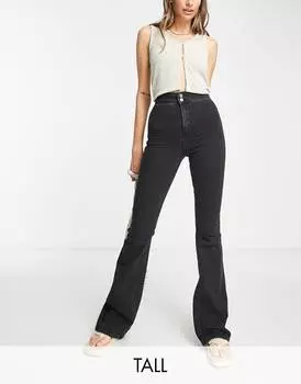 Черные расклешенные джинсы Topshop Tall Joni