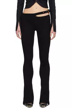 Черные расклешенные леггинсы с поясом Versace Jeans Couture