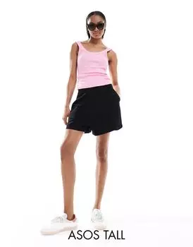 Черные расклешенные шорты ASOS Tall