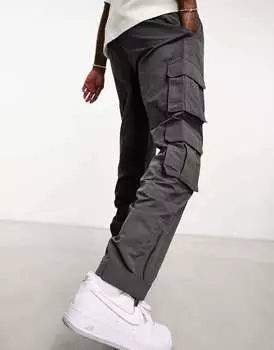 Черные резиновые брюки карго с логотипом Karl Kani