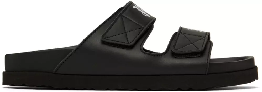 Черные резиновые сандалии Palm Angels