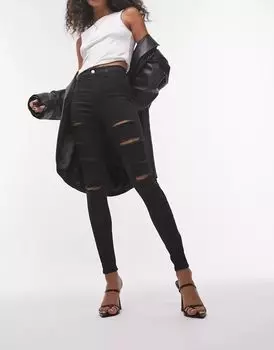 Черные рваные джинсы Topshop Joni