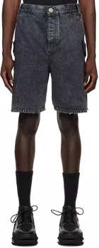 Черные рваные шорты Balmain