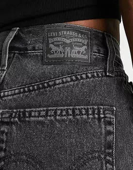 Черные рваные шорты для мам с завышенной талией Levi's