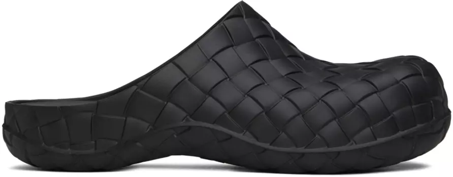 Черные сабо Bottega Veneta Intrecciato