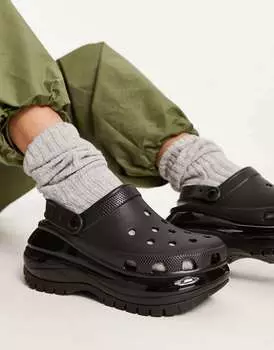 Черные сабо Crocs mega Crush