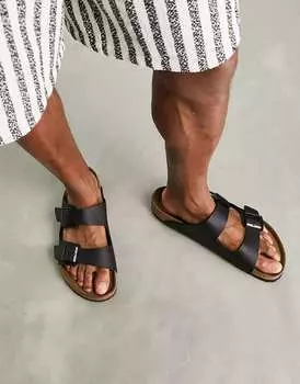 Черные сандалии Birkenstock Arizona birko-flor