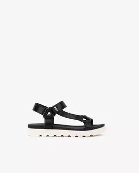 Черные сандалии для девочек с белой подошвой и застежкой на липучку Conguitos, черный