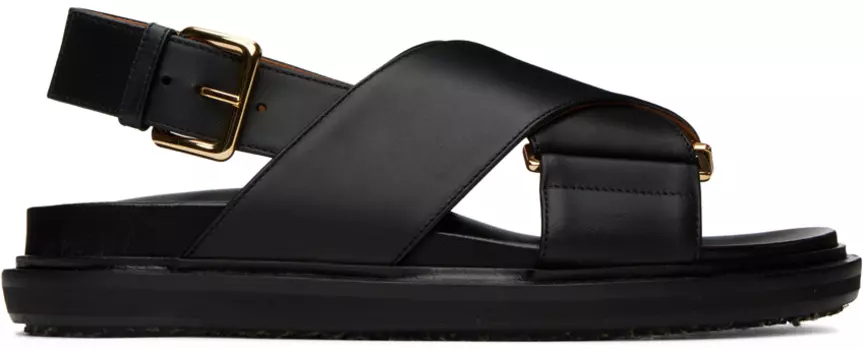 Черные сандалии Fussbett Marni