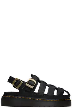 Черные сандалии из кожи Wrenlie Grizzly Fisherman Dr. Martens