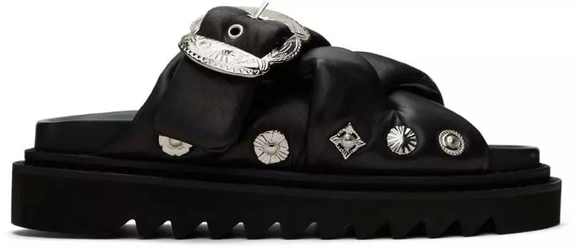 Черные сандалии из мягкой кожи Toga Virilis